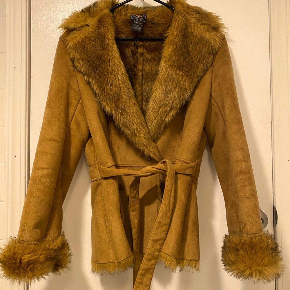 Route 66 faux fur lined jacket. Size large